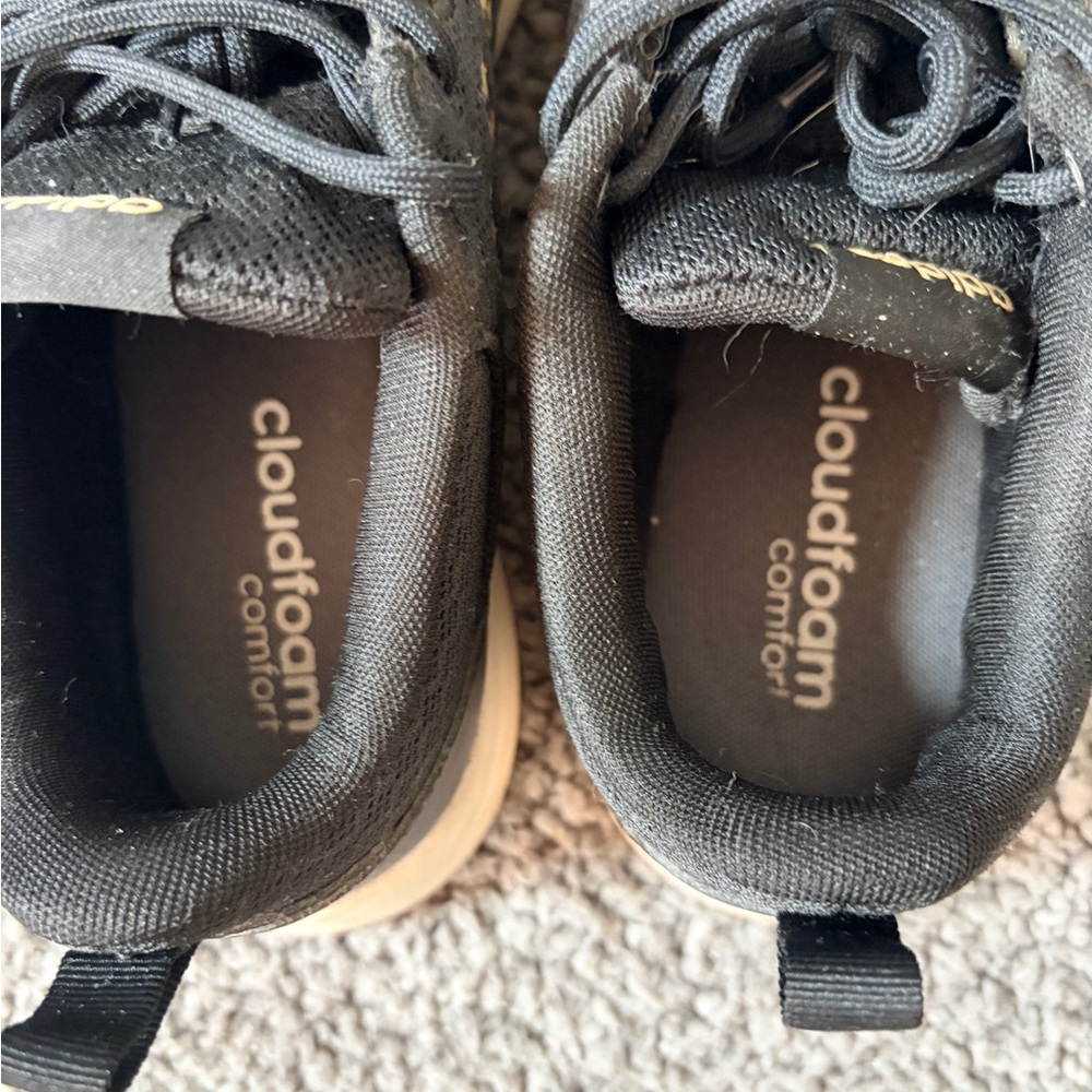 Adidas Cloudfoam Sneakers Womens 8 Black Leopard Stripe Running Shoes Comfort - Picture 11 of 11